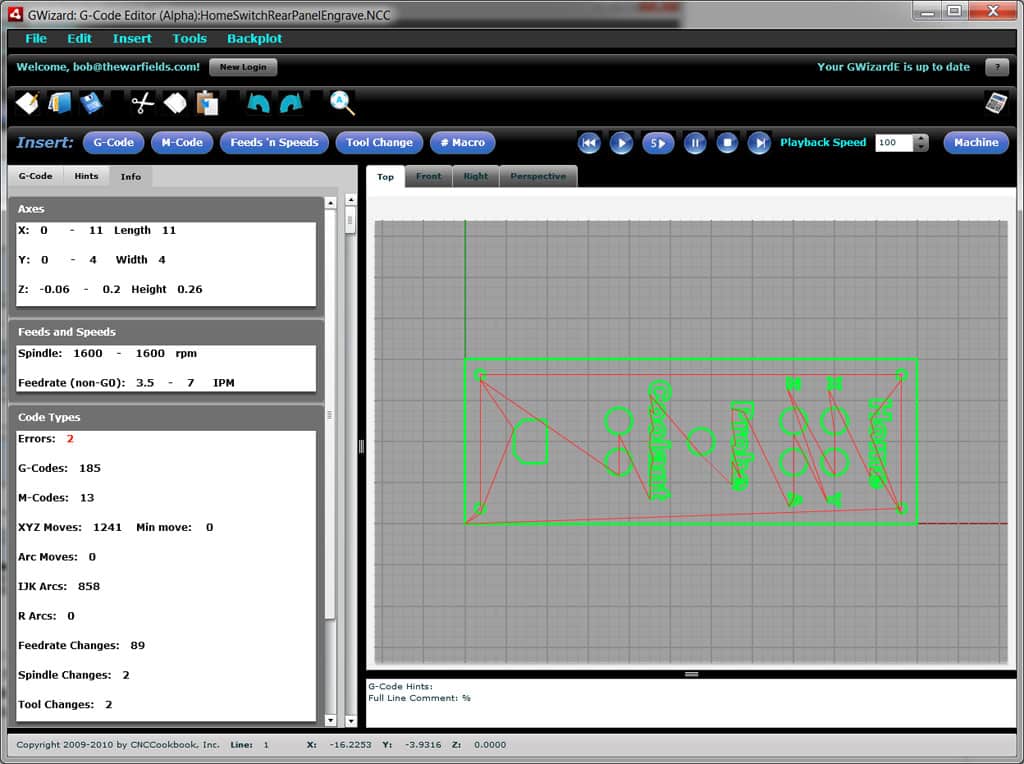 G-Wizard Editor: Check, Optimize, and Learn G-Code Easily - CNCCookbook: Be  A Better CNC'er