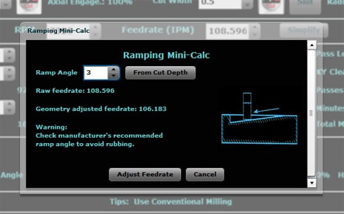 Ramping the Cut Down 3 Degrees